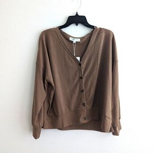 Downeast Tan Ribbed Cardigan